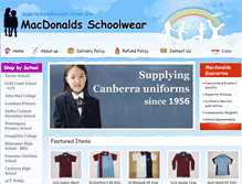 Tablet Screenshot of macschoolwear.com.au